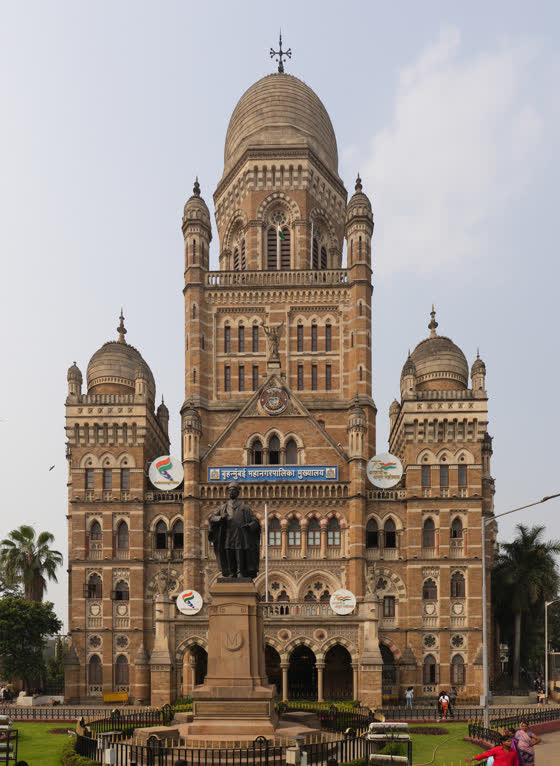 The Municipal Corporation Building in Mumbai, a Gothic revival civic building with a central tower.