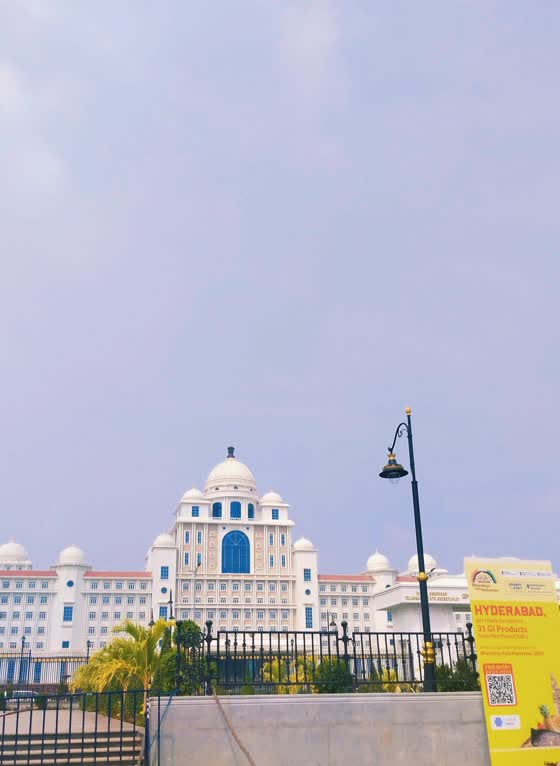 The Telangana Secretariat building in Hyderabad.